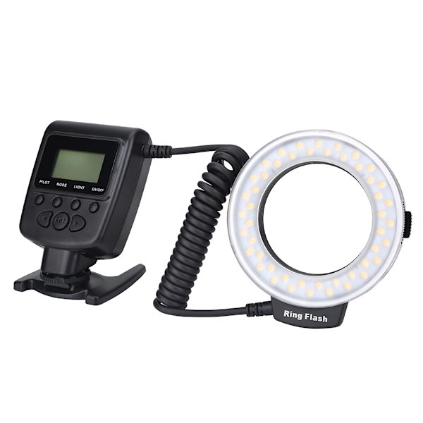 Bärbar LED-ringblixt med adaptrar och färgdiffusorer, fototillbehör för Nikon