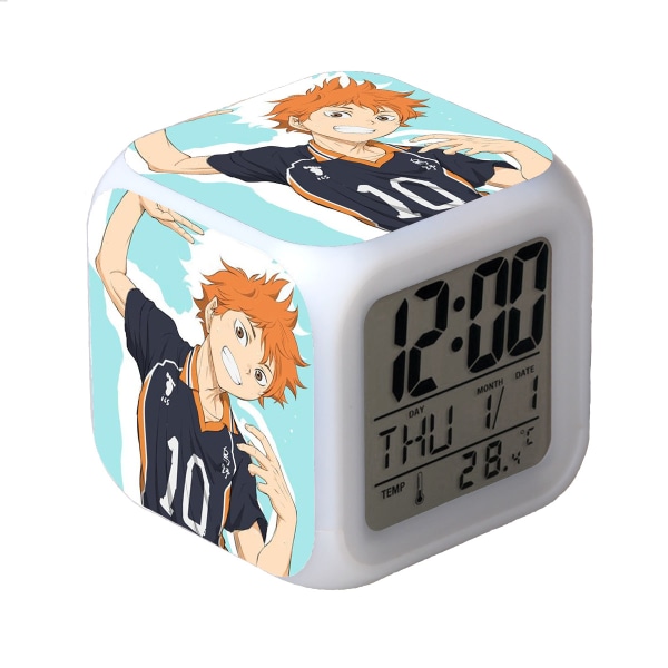 Volleyboll Junior LED-väckarklocka Fyrkantig klocka Digitalt alarm med tid, temperatur, alarm, datum