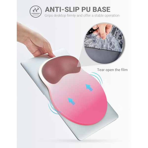 Ergonomisk Musematte med Håndleddstøtte, Komfortabel Musematte Håndleddstøtte, Lindrer Håndleddssmerter Gel Musematte, Sklisikker Gummisokkel Musematte