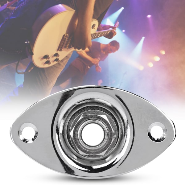 1/4 Gitarutgang Inngang Jack Plugg Socket 6.35mm for Elektriske Gitarer Basser Musikalsk Krom