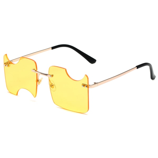 Fashion notch solbriller Rimless Goth briller til kvinder mænd Halloween fest briller Trendy briller UV 400 beskyttelse