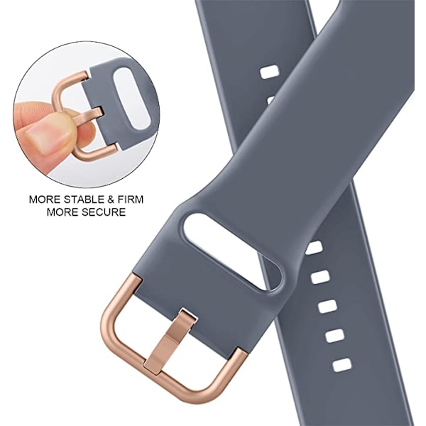 Apple Watch -hihnan pehmeä silikoninen urheiluranneke, korvaava hihna, sopii kaikille Iwatch-malleille (Sininen-harmaa 42 / 44 / 45 mm)