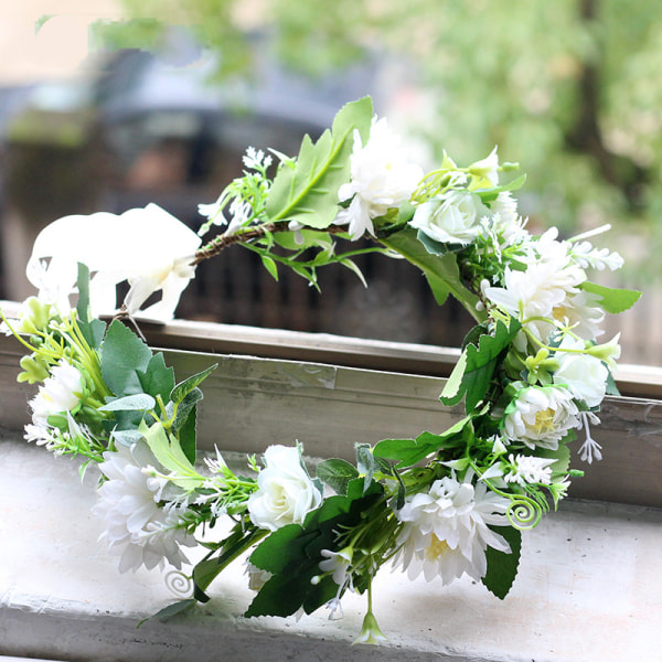 AVEKI Kvinnor Flickor Blomsterkrona Bröllop Eucalyptus Halo Bröllop Blommig Hårband Fotografering，GSG-031