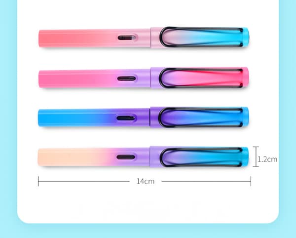 5-pack gradient fontänpennor för studenter, present till studenter, kontor och hem