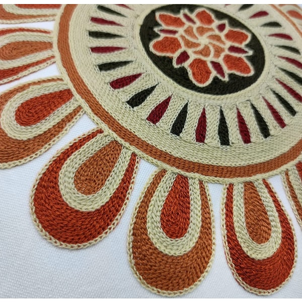 1 stk. brodert dekorativ putetrekk (oransje beige, 18x18 tommer)