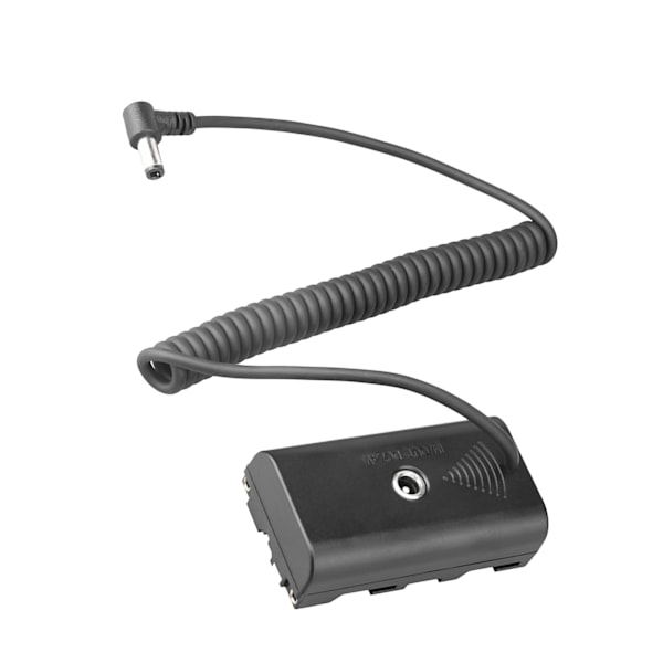 NP F550 Dummy Batteri ABS Spiral Kabel Dummy Batteri Strömadapter med DC-port för Monitorer LED-fyllningsljus
