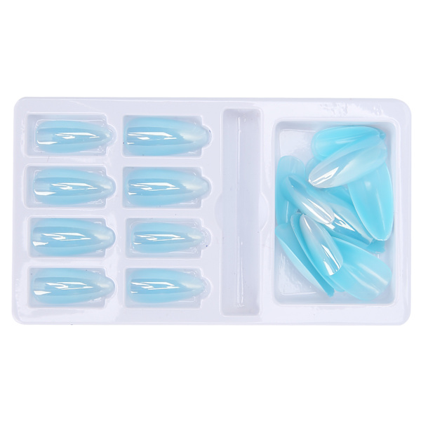Gradient Pointed Fake Nails Tips Set Colored Full Cover False Nails with Nail FileF745-15