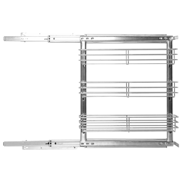 Utdragbar köksinredningsskåp 3 hyllor silver 47x11x56cm