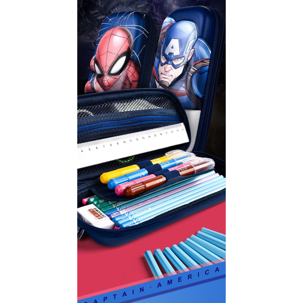 Case Organizer för barn Disney Marvel Case för barn 3D Laminerad Film Case Vattentät Anime-låda med stor kapacitet （Spiderman1）
