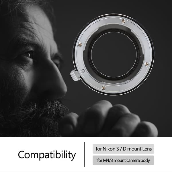 K&F CONCEPT Adapterring til Nikon S / D-objektiv til Micro 4/3 M4/3 DSLR-kamerahus