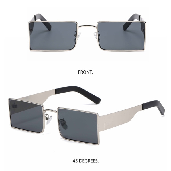 Vintage rektangel smala solglasögon Retro Fashion UV400 solglasögon