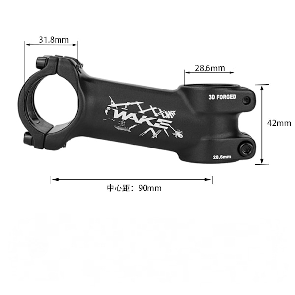 10, 17, 25, 35, 4 grader 31,8 sykkelstam styre-25 grader (A001-2)-90mm (ett sett)