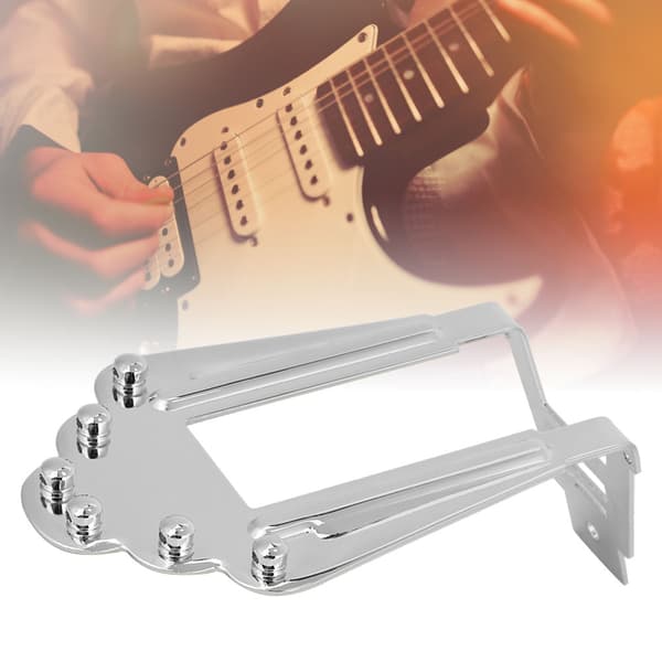 Metall 6 strängar stallstycke bro för jazz Archtop elgitarr tillbehör (silver)