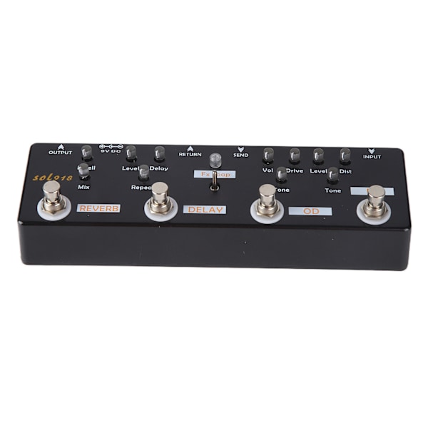 Gitarr Effekt Pedal 5 Lägen Reverb Delay Fx LOOP Distortion Overdrive Gitarr Stämningstillbehör