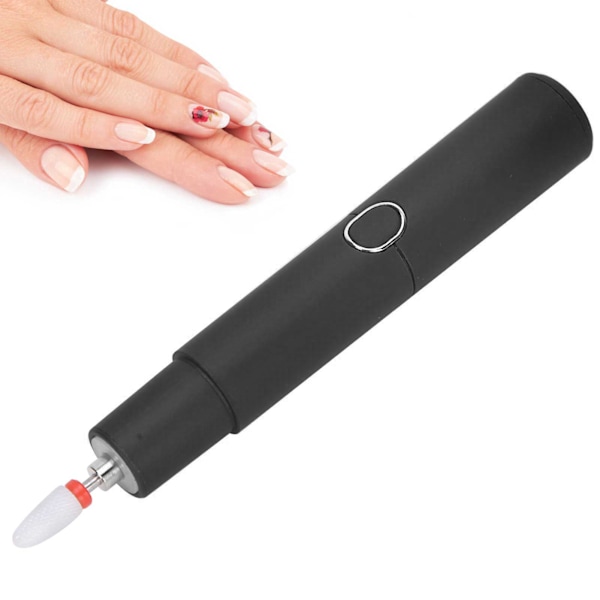 Nagelborrmaskin USB Uppladdningsbar Nagelpoleringsmaskin Bärbar Exfolierande Manikymaskin Svart