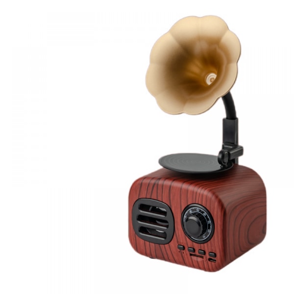 Retro Bluetooth-kompatibel högtalare Bärbar mini trådlös grammofonhögtalare med TF-kortplats Bärbar laddning