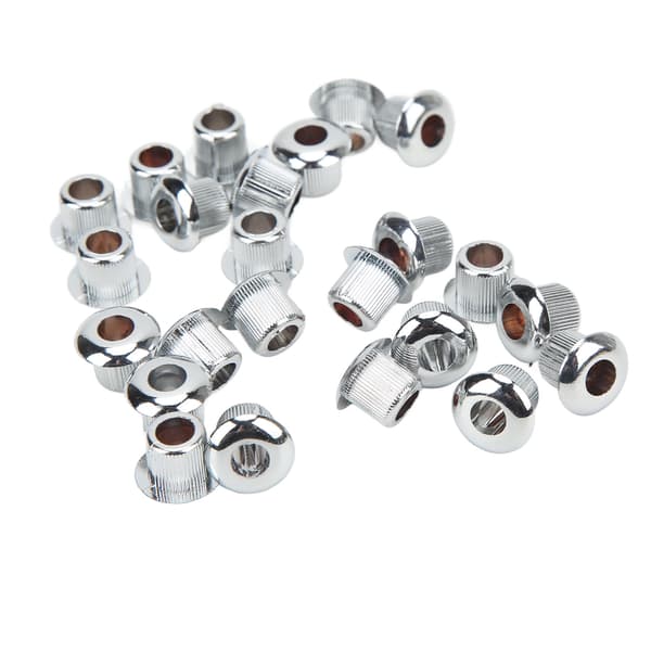 24 st gitarrsträngsknappar Ferrules 10 mm Högpresterande plastmaterial Halvstängt design Gitarrdelar Silver