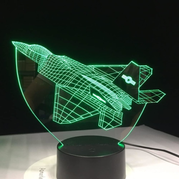 WJ 3D nattlampa Nyhet Illusion Plan Air Nattlampa USB Led 7 Färgförändring Födelsedagsfest Atmosfärlampa Present Touch Control Decoración