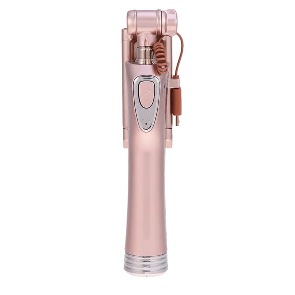 Trådløs Bluetooth Udtrækkelig Håndholdt Sammenfoldelig Fyldlys Selfie Stick Monopod (Rose Guld)