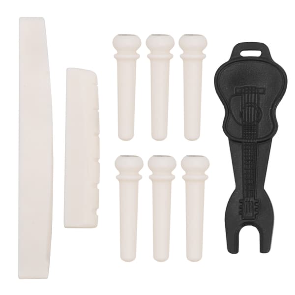 Folk Guitar Bridge Pin Kit Bone Saddle Nut Nail Puller Musikinstrument Tilbehør