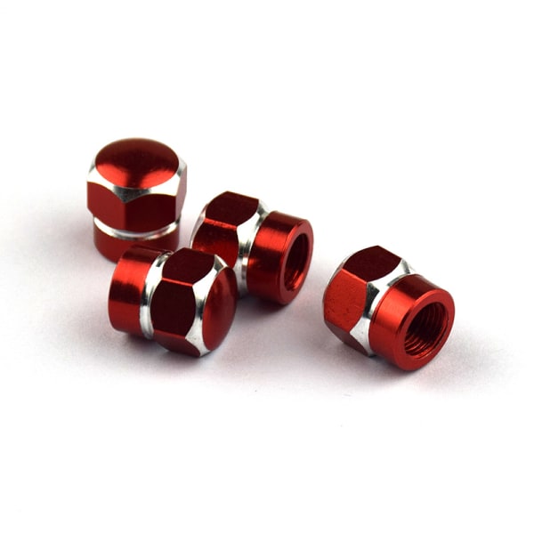 Color aluminum alloy valve cap, leak-proof car tire cap, big hexagon screw, valve cap (red (10 pieces))