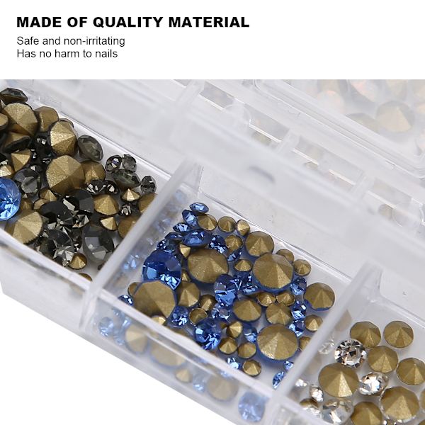 12 rutnät nagelkonst strass DIY nageldekoration glitter strass manikyrverktyg