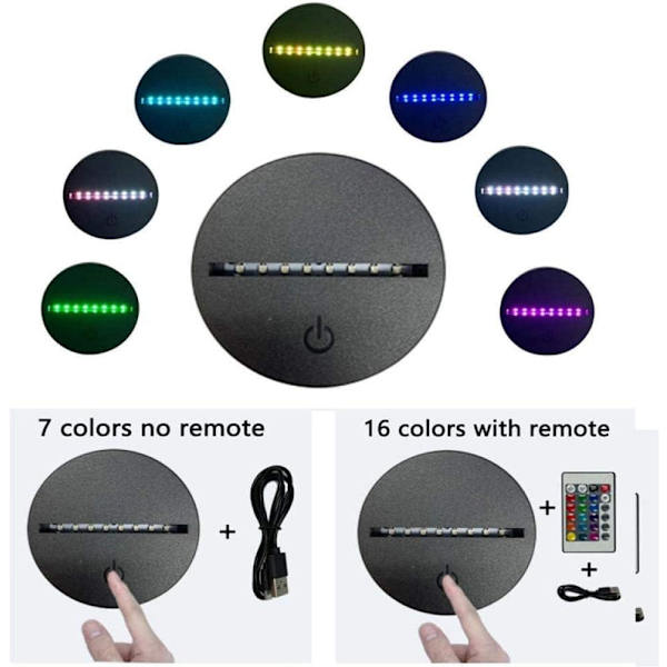 WJ Genshin Impact Rosaria LED Natlampe 3D Illusion Natlampe Hjemmeværelse Dekoration Akryl LED Lys Julegave Lamper (16 Farver med Fjernbetjening) Rosalia