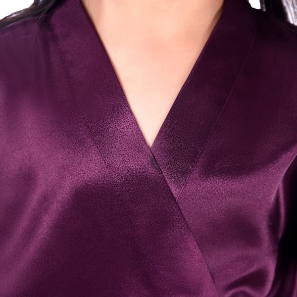 Lasten Silk Stain Puhdas Kimono Hääpukeutumismekko Kimono Takit Yöpuvut ------ Tummanvioletti (Koko 10)