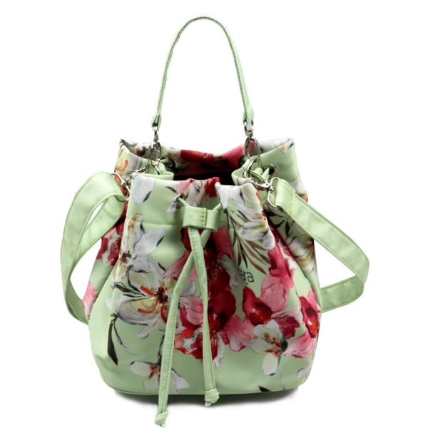 Mode damväska kompositfärg handväska med dragsko hinkväska axel handhållen cylinderväska sned tvärtrend liten väska