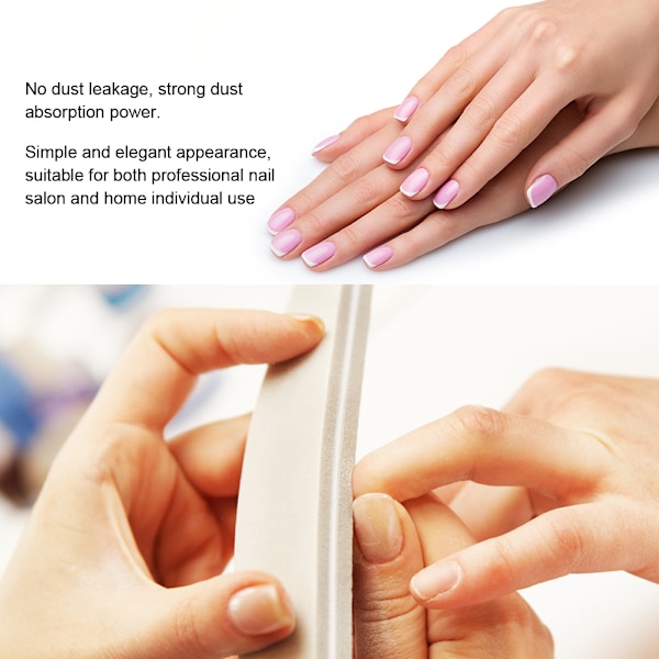 45W Spikdammsamlare Stark Sugkraft Nagelkonst Dammsugare Manikyrverktyg EU-kontakt 220V