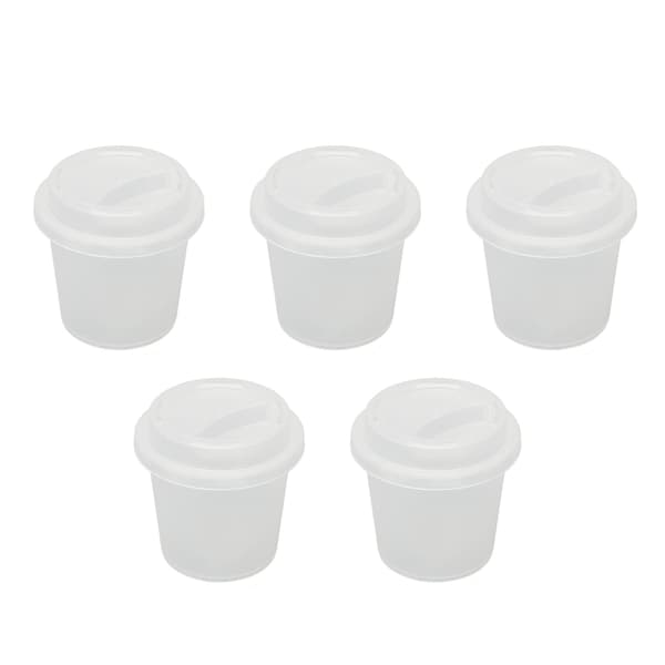 5PCS Makeup Egg Förvaringslåda Kopp Form Transparent Bärbar Skönhet Ägg Svamp Organizer för Resor Badrum