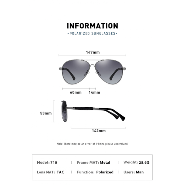 Polariserade Aviator Solglasögon för Kvinnor Män, med 100% UV-skydd Bruna Gradient Linser och Lätt Metallram