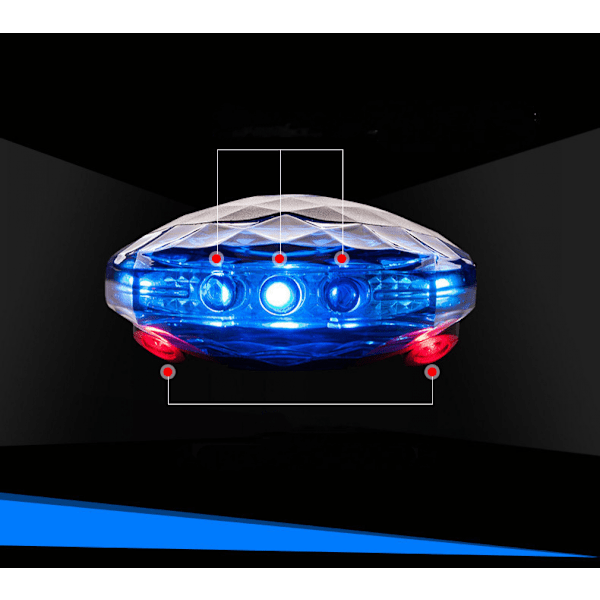 2 Laser + 5 LED 7 Moduser Superbelysning Sykkel Sykkel Baklys Advarsel LED Sikkerhetslys Vanntett Baklys