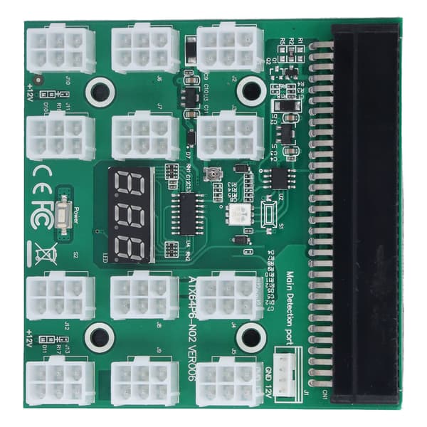 Strømforsyningsadapterkort Server Internt Modul LED Spenningsdisplay 4 Pin 12 Port