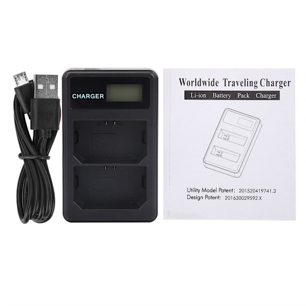 Bärbar LCD Dubbla Slot USB Laddningskamera Laddare för NP-FZ100 Batteri