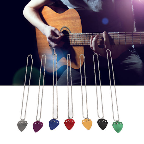 7PCS Gitarplekter Halskjede Fargerik Unik Design Bærbar Kunstnerisk Metall Gitarplekter for Musiker