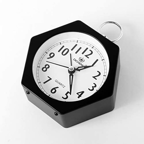 Alarm Hexagon Bordur Bordur Ur Vække Dig Op Stille Arbejde Perfekt til Soveværelse Kontor Sort