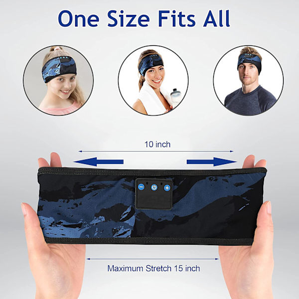 Sömnhörlurar Bluetooth Sportpannband, Hörlurar med ultratunna HD-stereohögtalare Perfekt för träning, jogging, yoga, sömnlöshet