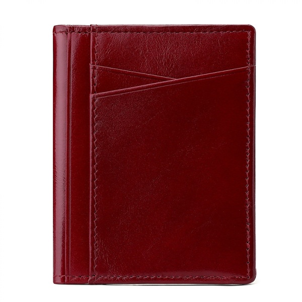 Herrplånbok, smal RFID-blockerande minimalistisk kreditkortshållare rymmer upp till 8 kort och sedlar, perfekt för resor (röd)