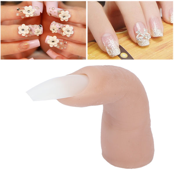 Nagelkonst träningsövningsfinger manikyr skyltdocka falsk handfinger med nagelspetsar