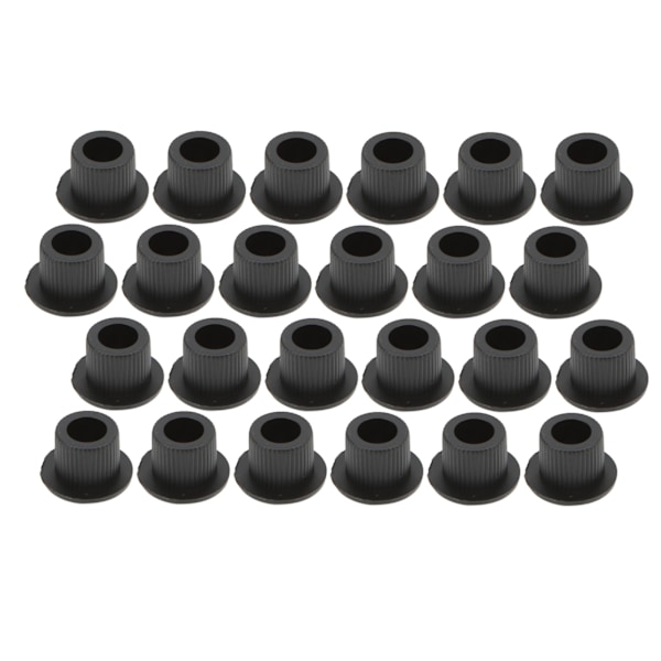 24 stk gitarstrengs knapphylser 10mm høy ytelse plastmateriale halvlukket design gitardeler svart