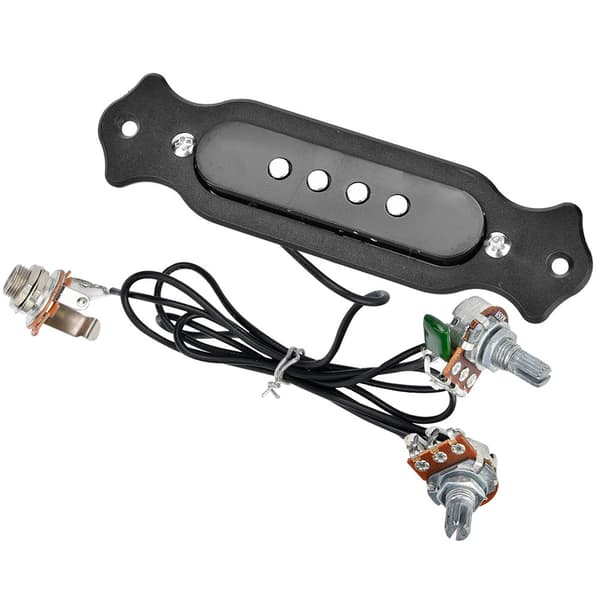 Elektrisk gitarr pickup 4 strängar gitarr tillbehör musikinstrument pickup (svart)