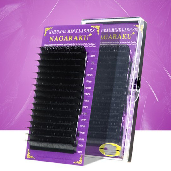 16 rækker podede kunstige øjenvipper D Curl Blooming Flower Fluffy Soft Podede kunstige øjenvipper Matte Carbon Black 0,15 0,55in