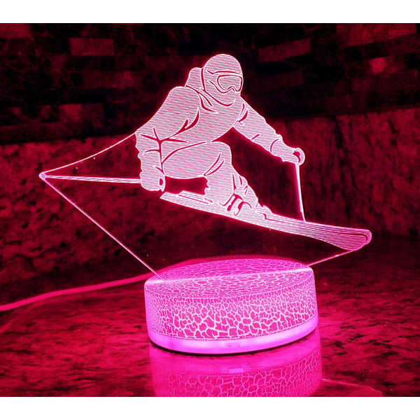 WJ 3D Skidåkning Nattljus Musik Balettlampa Illusion 16 Färgförändrande Bordslampa Dekorationslampor Present med Akryl Platt ABS Bas USB-kabel Leksak