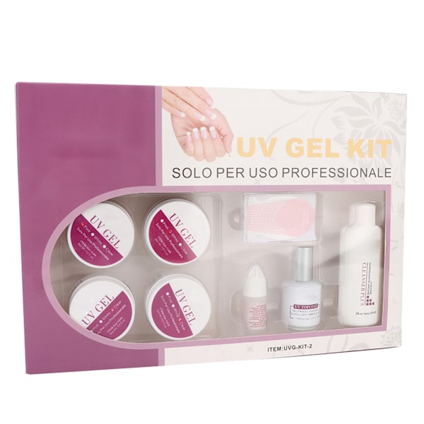 Negleforlengelsesverktøysett UV-gel neglspisslim Gelpenn Manikyrverktøy TilbehørKIT-2