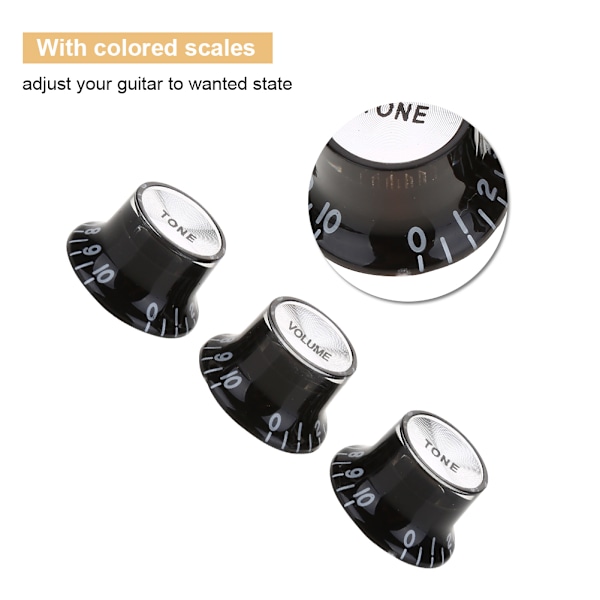 3 stk. Gitar Tone Volumkontroll Knapper Erstatning for Fender Elektriske Gitarer