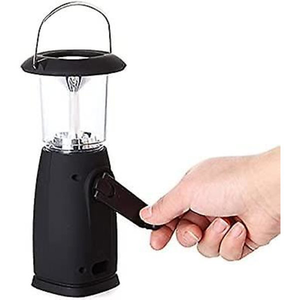 Elektriska campinglyktor 6 LED solhandvev dynamoljuslykta lampa vind upp lampa dynamotyrfackla camping