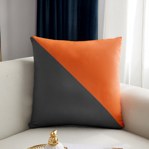 Set med 2 moderne dekorative pynteputer i kunstskinn og bomull, luksuriøse sammenføyde putetrekk for sofa, seng, 18x18 tommer -- 4554