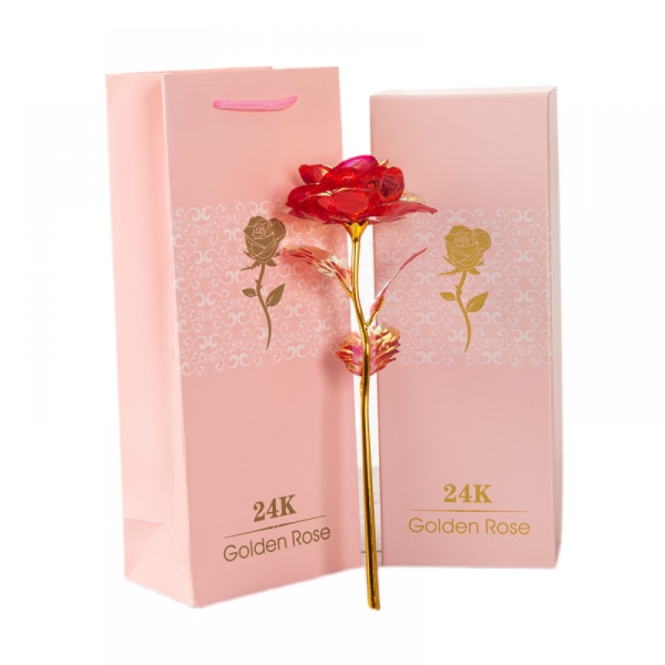 Gullfolie Rose Valentinsdagens gave 24K simulert bukett til morsdagens gave
