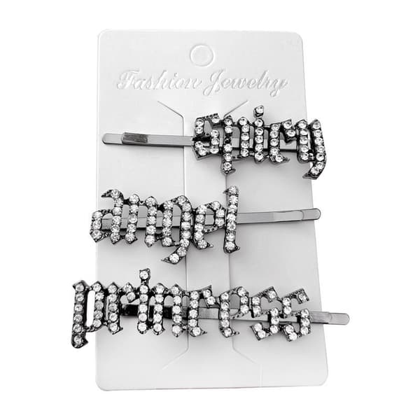 Brev rhinestones tredelt hårklippesett Hårtilbehør hodeplaggsett hårklips sideklips klips